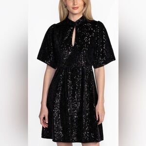 Johnny Was black sequin dress
